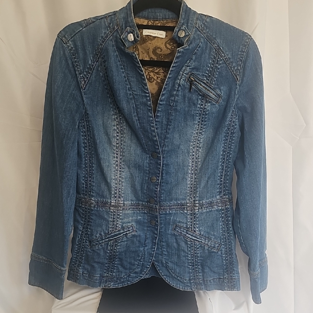 Coldwater Creek Distressed Denim Jacket